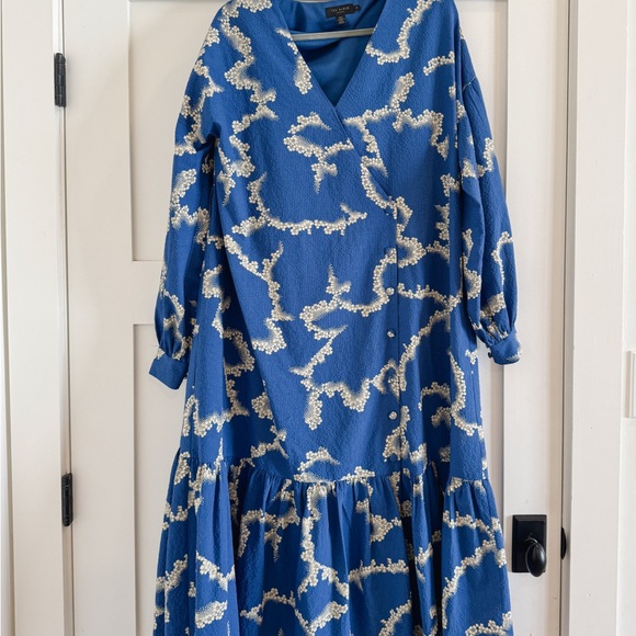 Ted Baker Blue and White Midi Dress - Picture 2 of 6